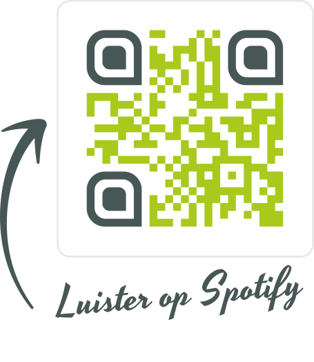 Scan de QR-code en luister de podcastafleveringen op Spotify